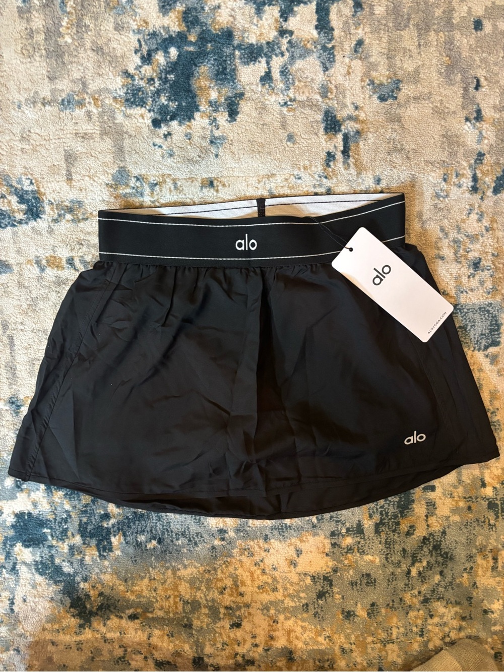 ALO Yoga Black Athletic Skirt with Branded Waistband